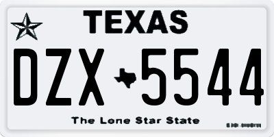 TX license plate DZX5544