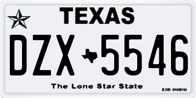 TX license plate DZX5546