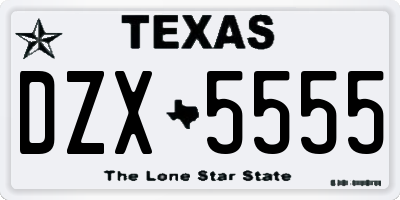 TX license plate DZX5555