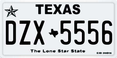 TX license plate DZX5556