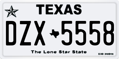 TX license plate DZX5558