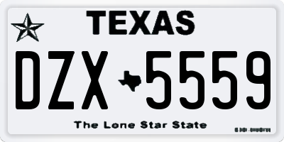 TX license plate DZX5559