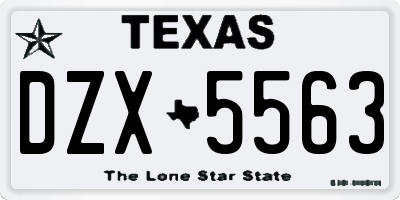 TX license plate DZX5563