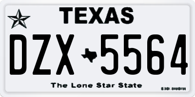 TX license plate DZX5564