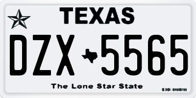 TX license plate DZX5565