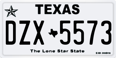 TX license plate DZX5573