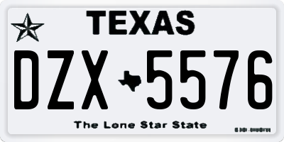 TX license plate DZX5576