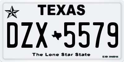 TX license plate DZX5579