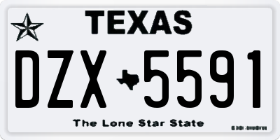TX license plate DZX5591