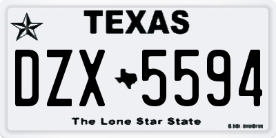 TX license plate DZX5594