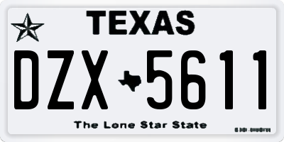 TX license plate DZX5611