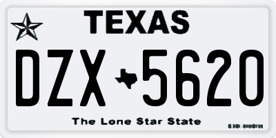 TX license plate DZX5620