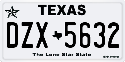 TX license plate DZX5632