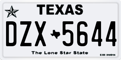 TX license plate DZX5644