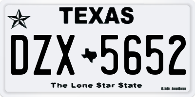 TX license plate DZX5652