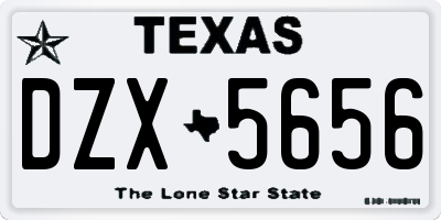 TX license plate DZX5656