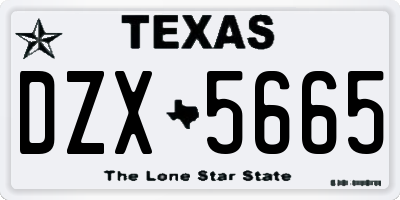 TX license plate DZX5665
