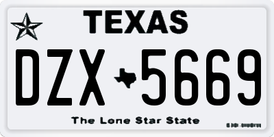 TX license plate DZX5669