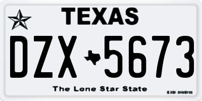 TX license plate DZX5673