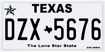 TX license plate DZX5676