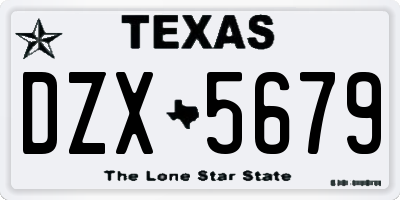 TX license plate DZX5679