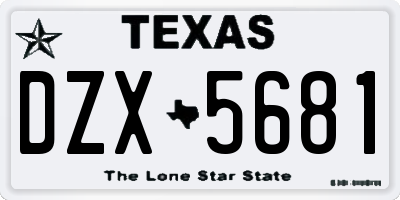 TX license plate DZX5681