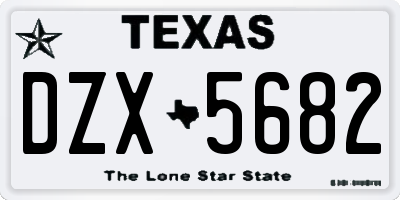 TX license plate DZX5682