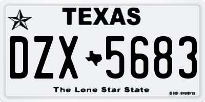 TX license plate DZX5683