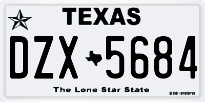 TX license plate DZX5684