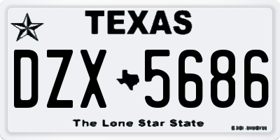TX license plate DZX5686