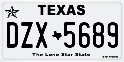 TX license plate DZX5689