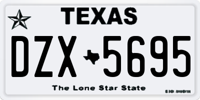TX license plate DZX5695