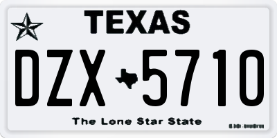 TX license plate DZX5710