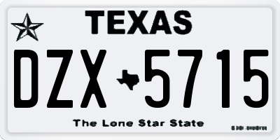 TX license plate DZX5715