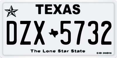 TX license plate DZX5732