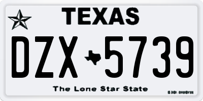 TX license plate DZX5739