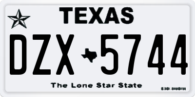 TX license plate DZX5744