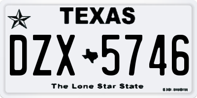 TX license plate DZX5746