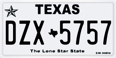 TX license plate DZX5757