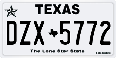 TX license plate DZX5772