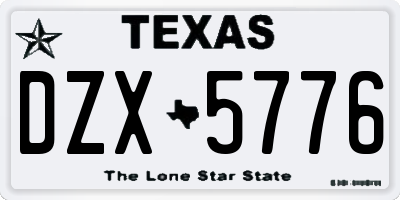 TX license plate DZX5776