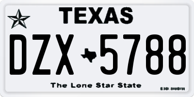 TX license plate DZX5788