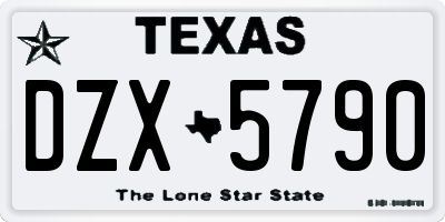 TX license plate DZX5790