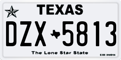 TX license plate DZX5813