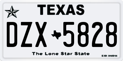 TX license plate DZX5828