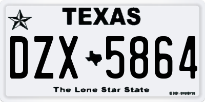 TX license plate DZX5864