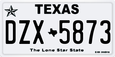 TX license plate DZX5873