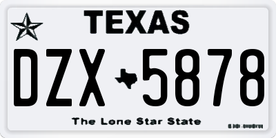 TX license plate DZX5878