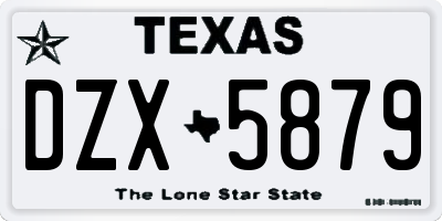 TX license plate DZX5879
