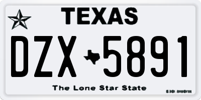 TX license plate DZX5891